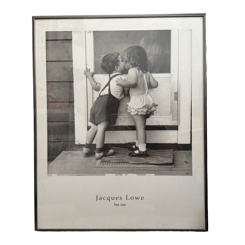 Vtg 50s Jacques Lowe First Love Framed Print Black White Photo Decor Romantic